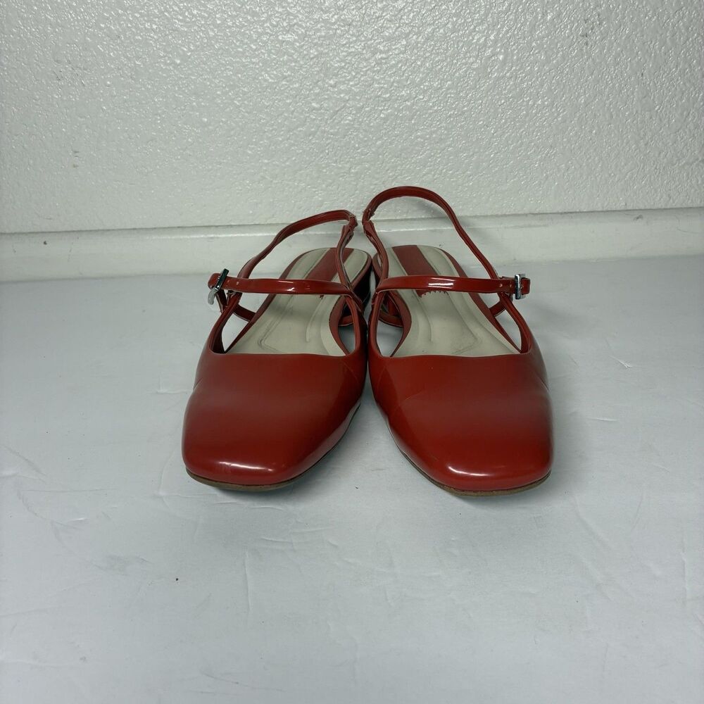 Franco Sarto L-DESTIN Shoes Womens Size 8 M Red Slingback Square Toe Flats Dress - Picture 5 of 16